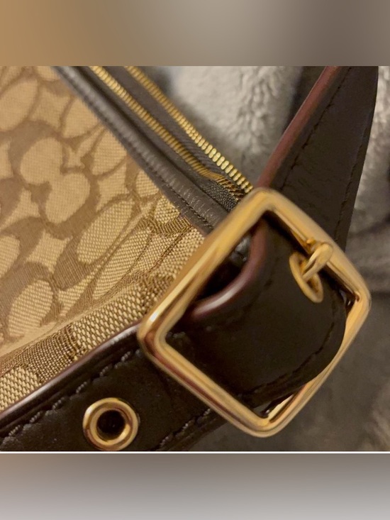 Coach Brown Signature Canvas Crossbody with Dark Leather Trim - Picture 14 of 16